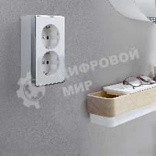 Розетка двойная с заземлением Gallant (белый)