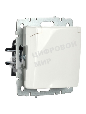 Розетка с з/к/ш с кр. 16А IP44 РСбш10-3-44-БрБ белый IEK BRITE