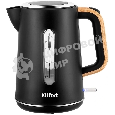 Чайник электрический Kitfort КТ-8706 1.7л. 3000Вт черный/дерево корпус: пластик