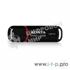Флешка USB ADATA UV150 (AUV150-32G-RBK), 32Gb, USB 3.0, R/W 100/30, черный