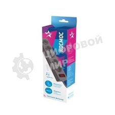 Удлинитель с сетевым фильтром Космос 5х3 м с заземл. 10А IP20 2.2 кВт 3х0.75 индикатор сети серый