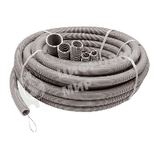 Труба гофрированная ПВХ d25 мм с зондом сер. (20 м) Рувинил 12501(20)