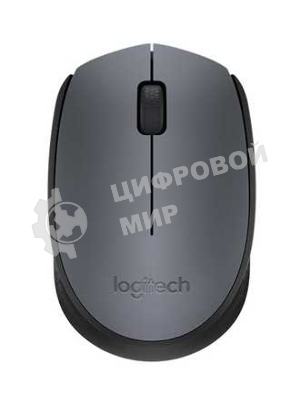 Мышь беспроводная Logitech M170 черный/темно-серый, 1000 dpi, радиоканал, USB, кнопки - 3