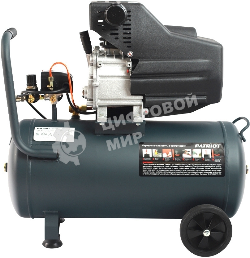 Компрессор поршневой безмасляный Patriot Professional 50-340, 340 л/мин, 8 бар, 2000 Вт, 50 л, быстросъемный 1/4