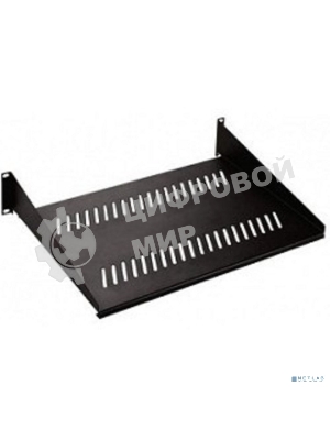 Полка перфорированная консольная 2U, глубина 400 мм, черный (МС-40-9005)