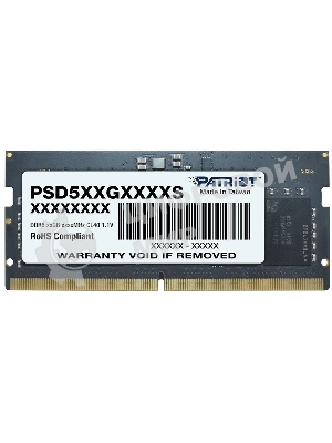 Оперативная память Patriot, DDR5, 8GB (1x8 GB), 4800 MHz, CL40, SO-DIMM