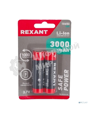Аккумулятор Rexant 18650 unprotected Li-ion 3000 mAh 3.7 В