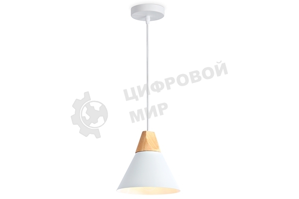 Светильник Ambrella light TR8195 WH/LW белый/светлое дерево E27 max 40W D230*935