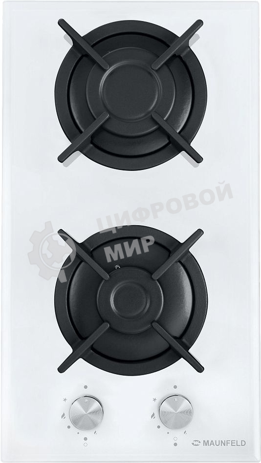 Газовая варочная панель Maunfeld EGHG.32.1CW/G, 2 конфорки, закаленное стекло, белый