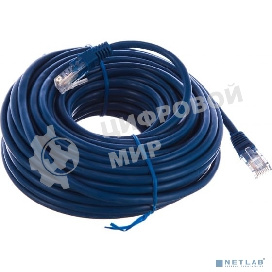 Патч-корд UTP Cablexpert PP12-15M/B cat.5e, 15м, литой, многожильный, синий