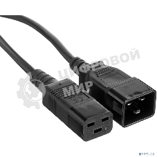 Кабель питания (UPS) ExeGate Power EC20-3P (С19->С20) VDE-250V-3*1.5-СU, 16А, черный, 3м