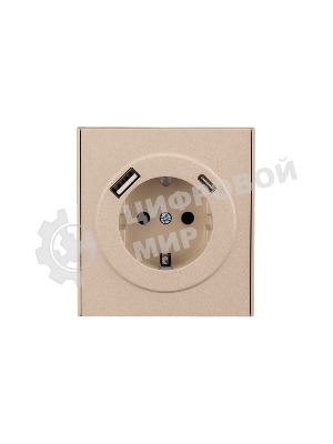 Розетка KRANZ STRONG 1-ая с/з с/у з/ш 16А с USB A+C быстрой зарядки 5В/3А шелк