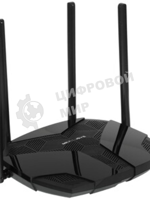 Двухдиапазонный роутер MERCUSYS MR80X AX3000 Wi-Fi 6, до 574 Мбит/с на 2,4 ГГц + до 2402 Мбит/с на 5 ГГц,4 фиксированные внешние антенны, 3 гигабитных порта LAN, 1 гигабитный порт WAN