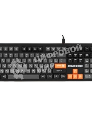 Клавиатура проводная игровая Defender Atomic Force GK-005 RU,чер/сер,108кн+FN,радуж,1.5м