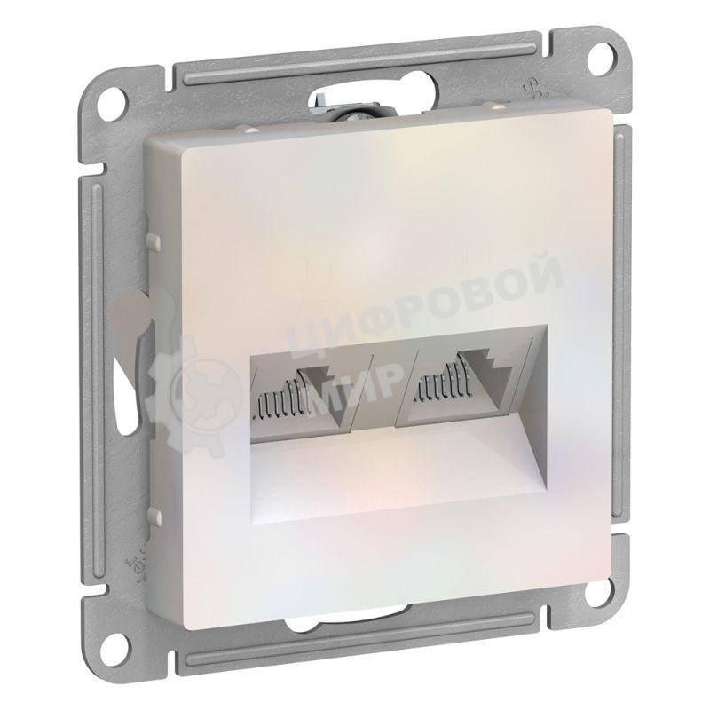 Розетка компьютерная двойная RJ45+RJ45, кат.5E, механизм ATN000485 Schneider Electric Жемчуг