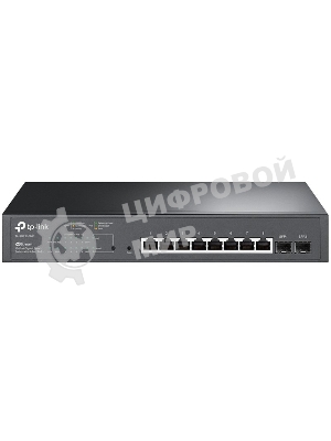 Коммутатор TP-Link JetStream 10-Port Gigabit Smart Switch with 8-Port PoE+, 8× Gigabit PoE+ Ports, 2× Gigabit SFP Slots, 802.3at/af, 150 W PoE Power, 1U 13-inch Rack-mountable Steel CaseIntegration with Omada SDN Controller, 802.1Q VLAN, STP/RSTP/MSTP, IGMP Snoopi