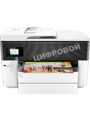 МФУ струйное HP OfficeJet Pro 7740 (G5J38A) Wide Format AiO цветной струйный принтер/копир/сканер/факс, А3, 22/18 стр/мин, ADF, дуплекс, USB, Ethernet, WiFi, белый/черный