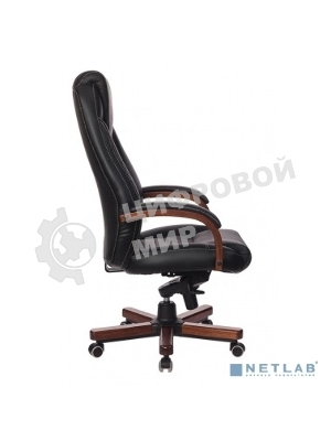 Кресло Бюрократ T-9923WALNUT/BLACK черный, кожа
