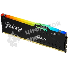 Оперативная память Kingston Fury Beast, DDR5, 16Gb (1x16Gb), 5600MHz, CL36, DIMM, с радиатором, RGB, черный