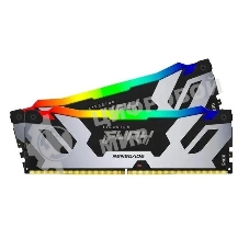 Оперативная память Kingston Fury Renegade, DDR5, 32Gb (1x32Gb), 6400MHz, CL32, DIMM, радиатор, RGB, серебристый/черный