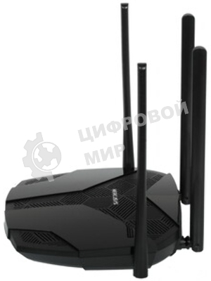 Двухдиапазонный роутер MERCUSYS MR80X AX3000 Wi-Fi 6, до 574 Мбит/с на 2,4 ГГц + до 2402 Мбит/с на 5 ГГц,4 фиксированные внешние антенны, 3 гигабитных порта LAN, 1 гигабитный порт WAN