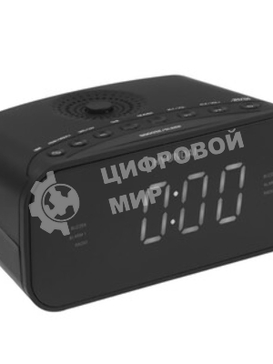 Радиобудильник Hyundai H-RCL221 черный LCD подсв:белый часы:цифровые FM