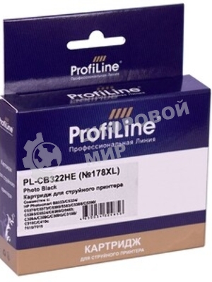 Картридж струйный ProfiLine PL-CB322HE №178XL для принтеров HP Photosmart C5380/C5383/C6380/C6383/D5460/D5463/Premium Fax/Pro B8553 Photo Black водн