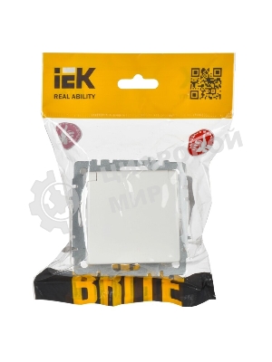 Розетка с з/к/ш с кр. 16А IP44 РСбш10-3-44-БрБ белый IEK BRITE