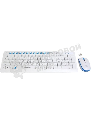 Комплект клавиатура+мышь Defender Skyline 895 беспроводной, USB, 2000 DPI, белый