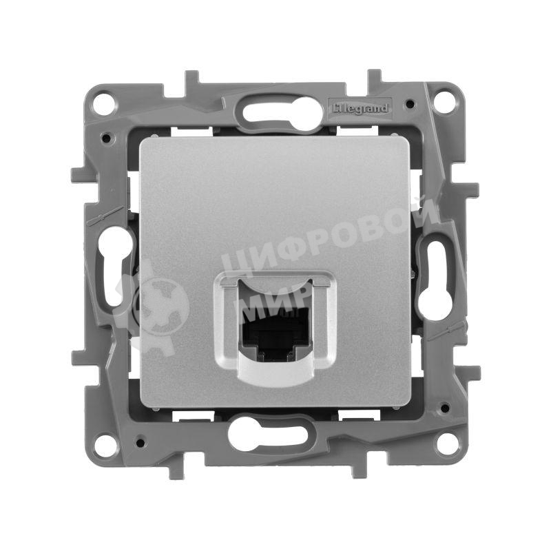 Информационная розетка RJ 45, категория 5e, UTP, Etika, алюминий