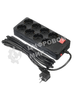 Сетевой фильтр Buro 800SH-5-B 5 м, 8 розеток, черный, коробка