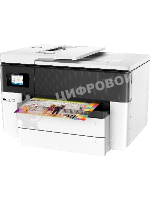 МФУ струйное HP OfficeJet Pro 7740 (G5J38A) Wide Format AiO цветной струйный принтер/копир/сканер/факс, А3, 22/18 стр/мин, ADF, дуплекс, USB, Ethernet, WiFi, белый/черный