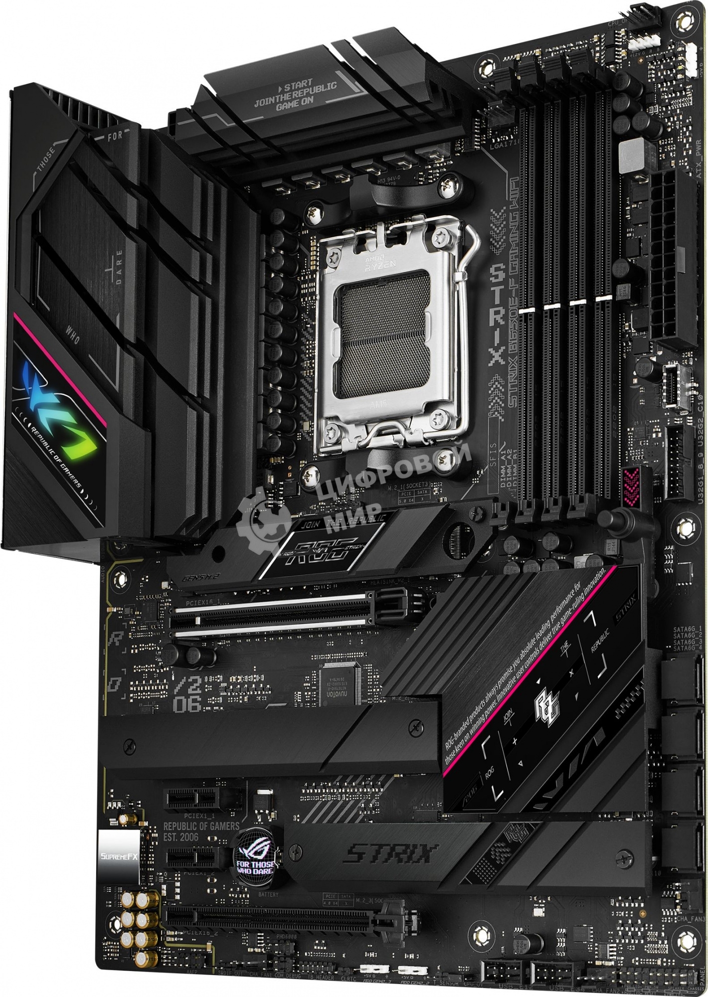 Материнская плата ASUS ROG STRIX B650E-F GAMING WIFI, AM5, AMD B650, 4xDDR5, 4xSATA, 3xM.2, 1xPCI-E 5.0 x16, 1xPCI-E 4.0 x4, 2xPCI-E x1, 1xHDMI, 1xDP, 1x 2.5Gb LAN, 4xUSB-A 2.0, 4xUSB-A 3.2 Gen 1, 2xUSB-A 3.2 Gen 2, 1xUSB-C 3.2 Gen 2, 1xUSB-C 3.2 Gen 2x2,