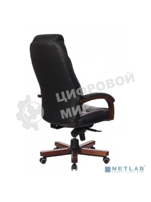 Кресло Бюрократ T-9923WALNUT/BLACK черный, кожа