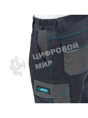 Брюки профессиональные рабочие, 97% хлопок 3% спандекс, XL Gross