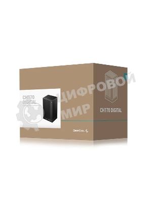 Компьютерный корпус Deepcool CH170 DIGITAL черный без БП mini-ITX 1x120мм 1xUSB 2.0 1xUSB 3.0 audio bott PSU