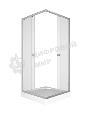 Душевой уголок BAU Stil Hit с поддоном 100x100х195, прозрачное закаленное стекло, хромированный проф