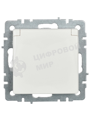 Розетка с з/к/ш с кр. 16А IP44 РСбш10-3-44-БрБ белый IEK BRITE