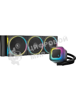 Система жидкостного охлаждения Deepcool LE360 PRO ARGb Soc-AM5/AM4/1200/1700/1851 черный 4-pin 19-33dB Al 300W 1817gr Ret (R-LE360PRO-BKAMMC-G-1)