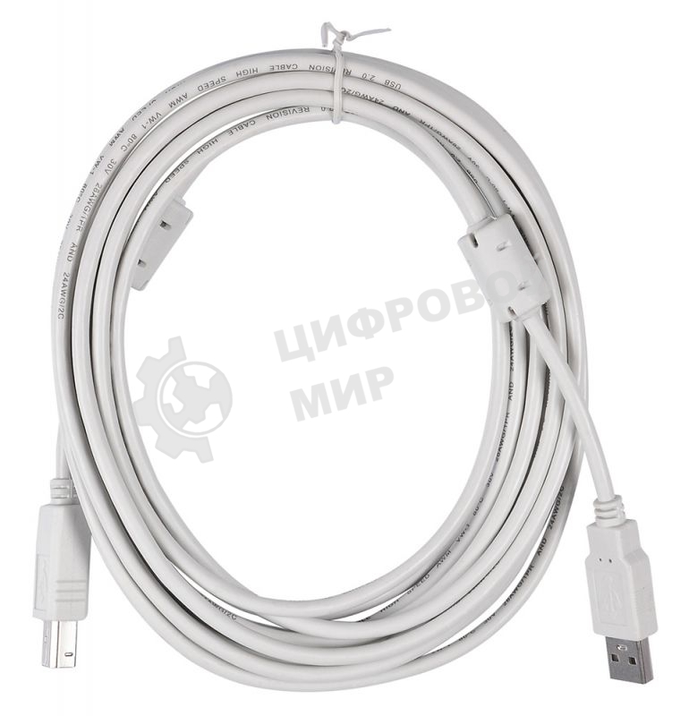 Кабель USB2.0 Buro USB A (m)/USB B (m) 5м феррит.кольца