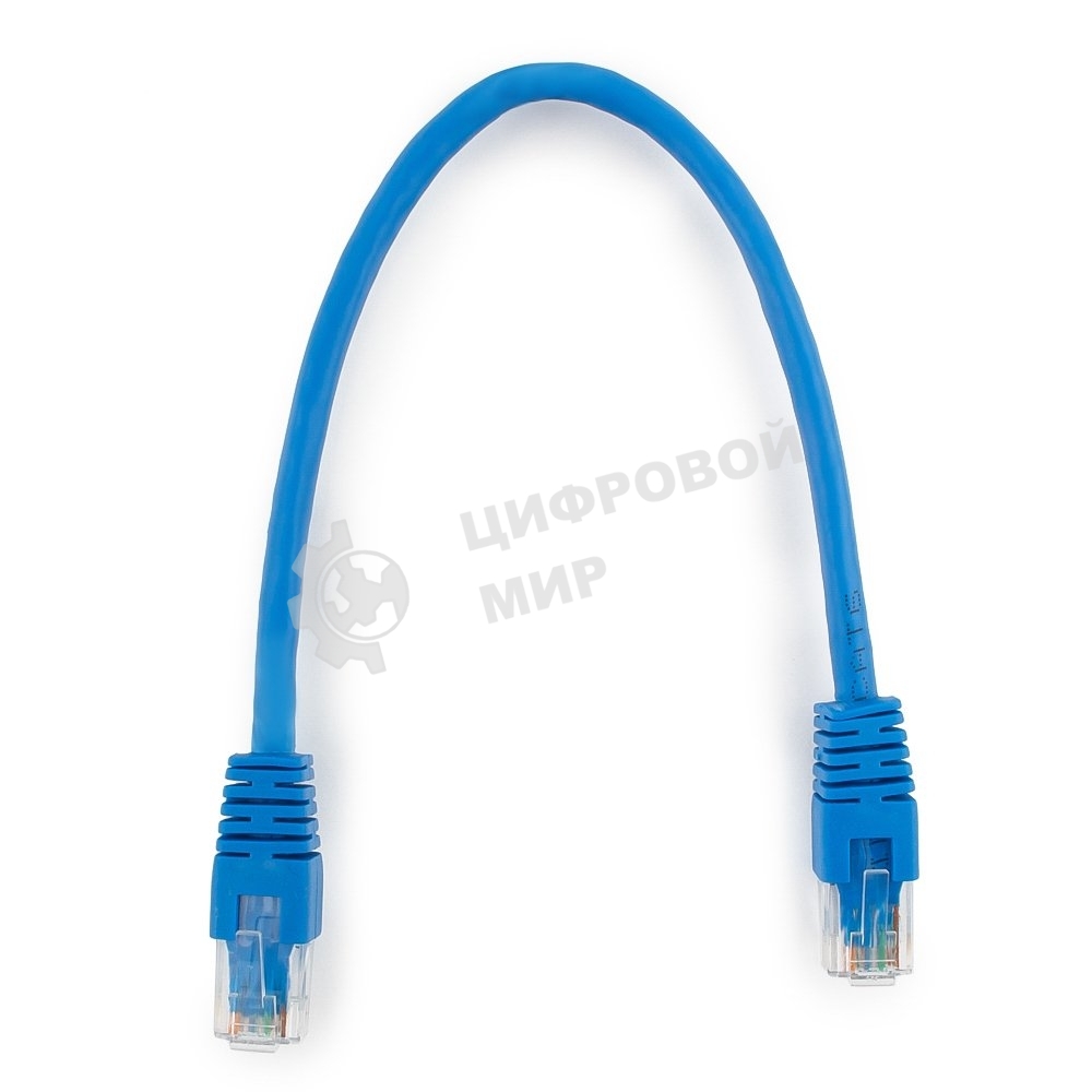 Патч-корд UTP Cablexpert cat.6, 0.25м, литой, многожильный, синий