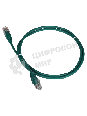 Патч-корд LANMASTER TWT UTP cat.5e, с заливными колпачками, 1.0 м, зеленый