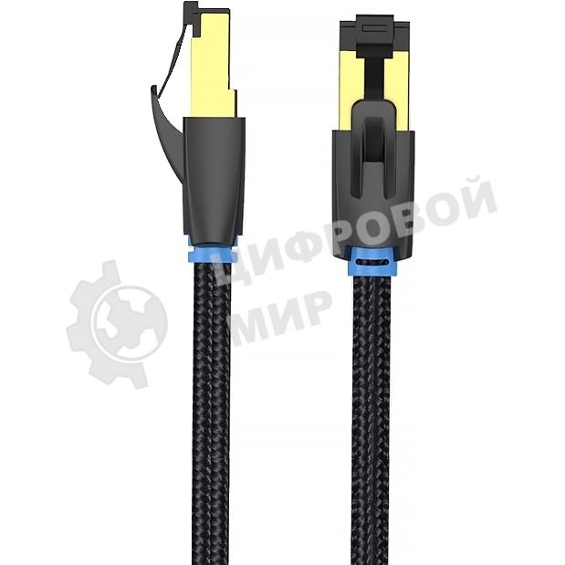 Патч-корд Vention прямой SFTP cat.8 RJ45 - 0,5м. черный Тканевая оплетка