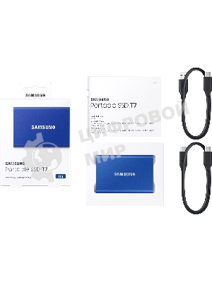 Внешний SSD Samsung T7, 1TB, USB 3.2 Gen 2 Type-C, R/W 1050/1000, синий