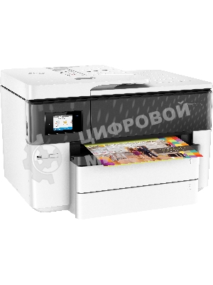 МФУ струйное HP OfficeJet Pro 7740 (G5J38A) Wide Format AiO цветной струйный принтер/копир/сканер/факс, А3, 22/18 стр/мин, ADF, дуплекс, USB, Ethernet, WiFi, белый/черный