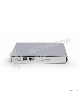 Оптический привод внешний с интерфейсом USB 2.0 Gembird DVD-USB-02-SV пластик, серебро