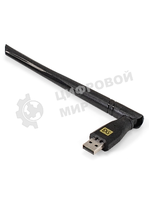 Сетевой комбо-адаптер Wi-Fi 6 + Bluetooth ExeGate EDWA-BT53-AX900 (BT5.3, Dual Band Wi-Fi AX (a/b/g/n/ax), чипсет Realtek8851, 2.4 ГГц до 286 Мбит/с + 5.8 ГГц до 600 Мбит/с, 1x5dBi внешняя антенна, USB 2.0)
