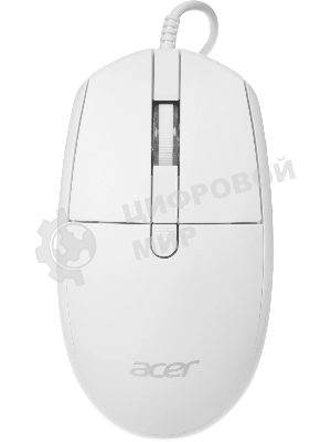 Мышь проводная Acer OMW401 белый, 2000 dpi, USB, кнопки - 4