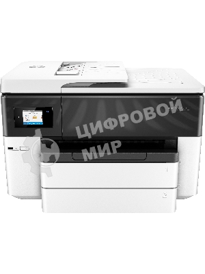 МФУ струйное HP OfficeJet Pro 7740 (G5J38A) Wide Format AiO цветной струйный принтер/копир/сканер/факс, А3, 22/18 стр/мин, ADF, дуплекс, USB, Ethernet, WiFi, белый/черный