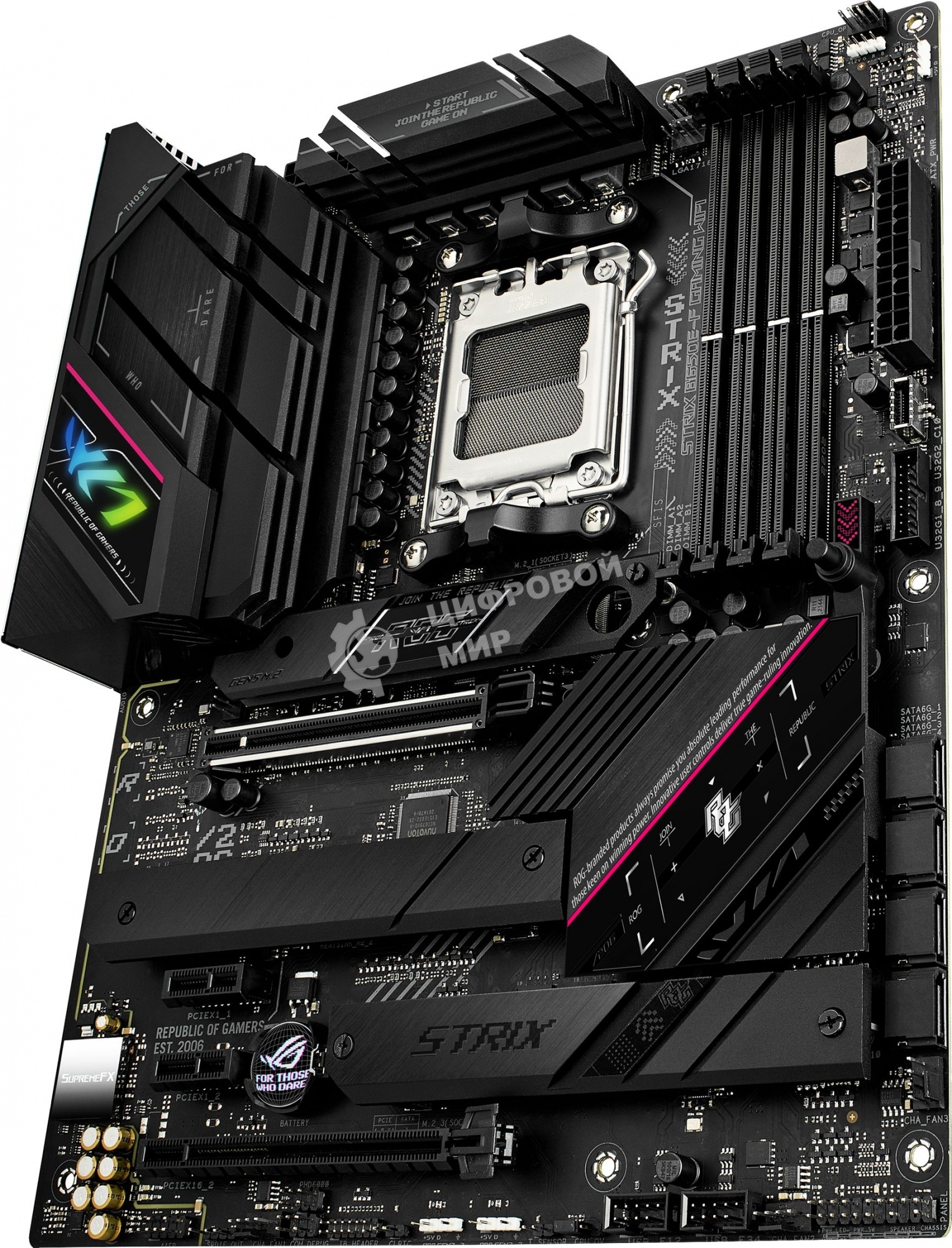 Материнская плата ASUS ROG STRIX B650E-F GAMING WIFI, AM5, AMD B650, 4xDDR5, 4xSATA, 3xM.2, 1xPCI-E 5.0 x16, 1xPCI-E 4.0 x4, 2xPCI-E x1, 1xHDMI, 1xDP, 1x 2.5Gb LAN, 4xUSB-A 2.0, 4xUSB-A 3.2 Gen 1, 2xUSB-A 3.2 Gen 2, 1xUSB-C 3.2 Gen 2, 1xUSB-C 3.2 Gen 2x2,